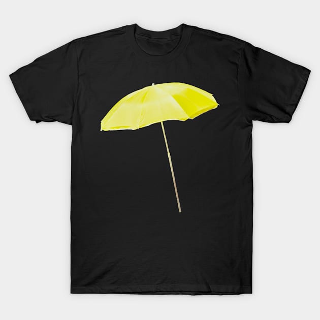 Yellow Beach Umbrella Summer Sticker T-Shirt by Amy-K-Mitchell